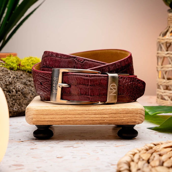 Marco Di Milano Riccardo Belt Wine Leather Shoe