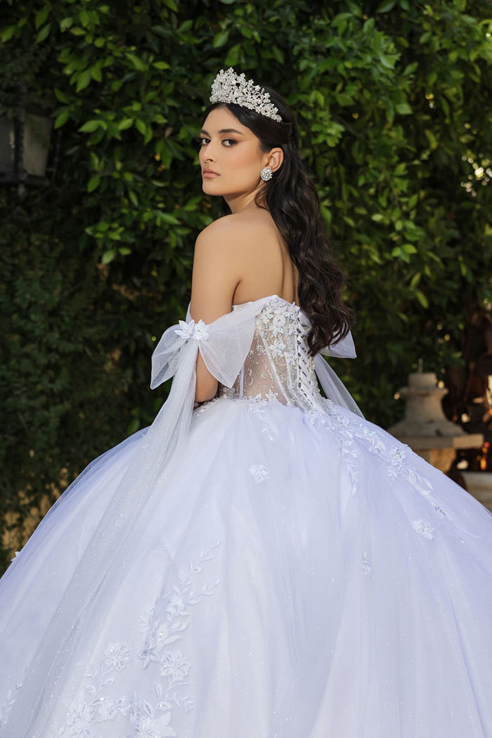 Sweet 16 Ball Gown Cape Sleeves Bridal Dress By Layla K LK263