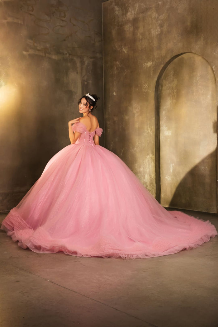 Masquerade Ball Gown Ruffle Short Sleeves Gala Dress By Layla K LK266