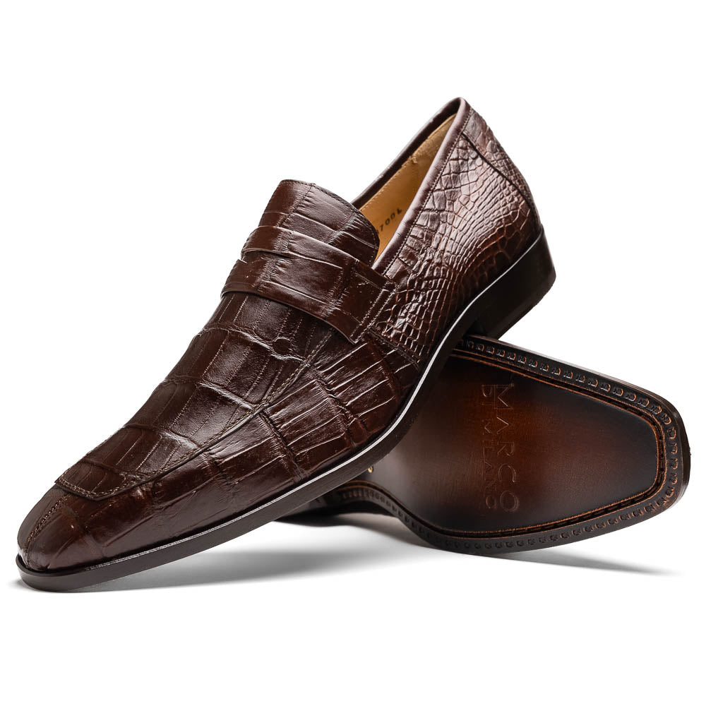 Marco Di Milano Matteo Brown Alligator Penny Loafer