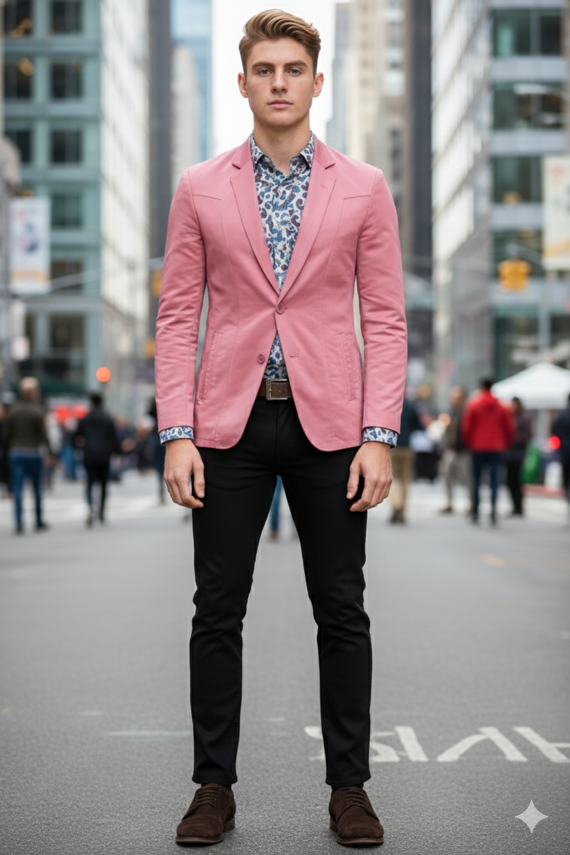 Men's Slim Fit Western Blazer Sportcoat Mauve Sacos Vaqueros Para Hombre