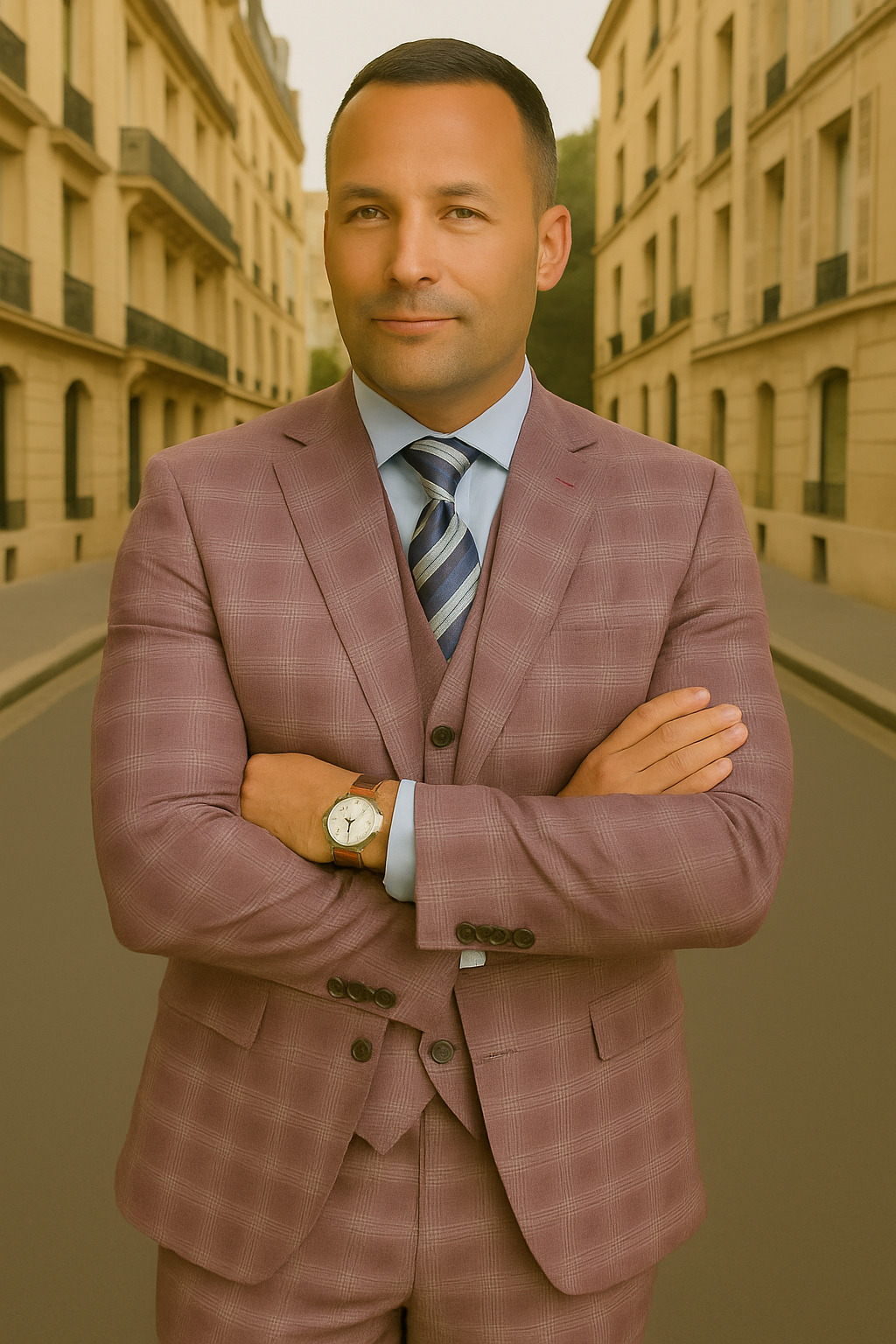 Wool Suit - Italian Made Business Suit by Statement Men's 3 Piece 100% Wool Modern Fit Suit - Coordinating Solid Color Vest