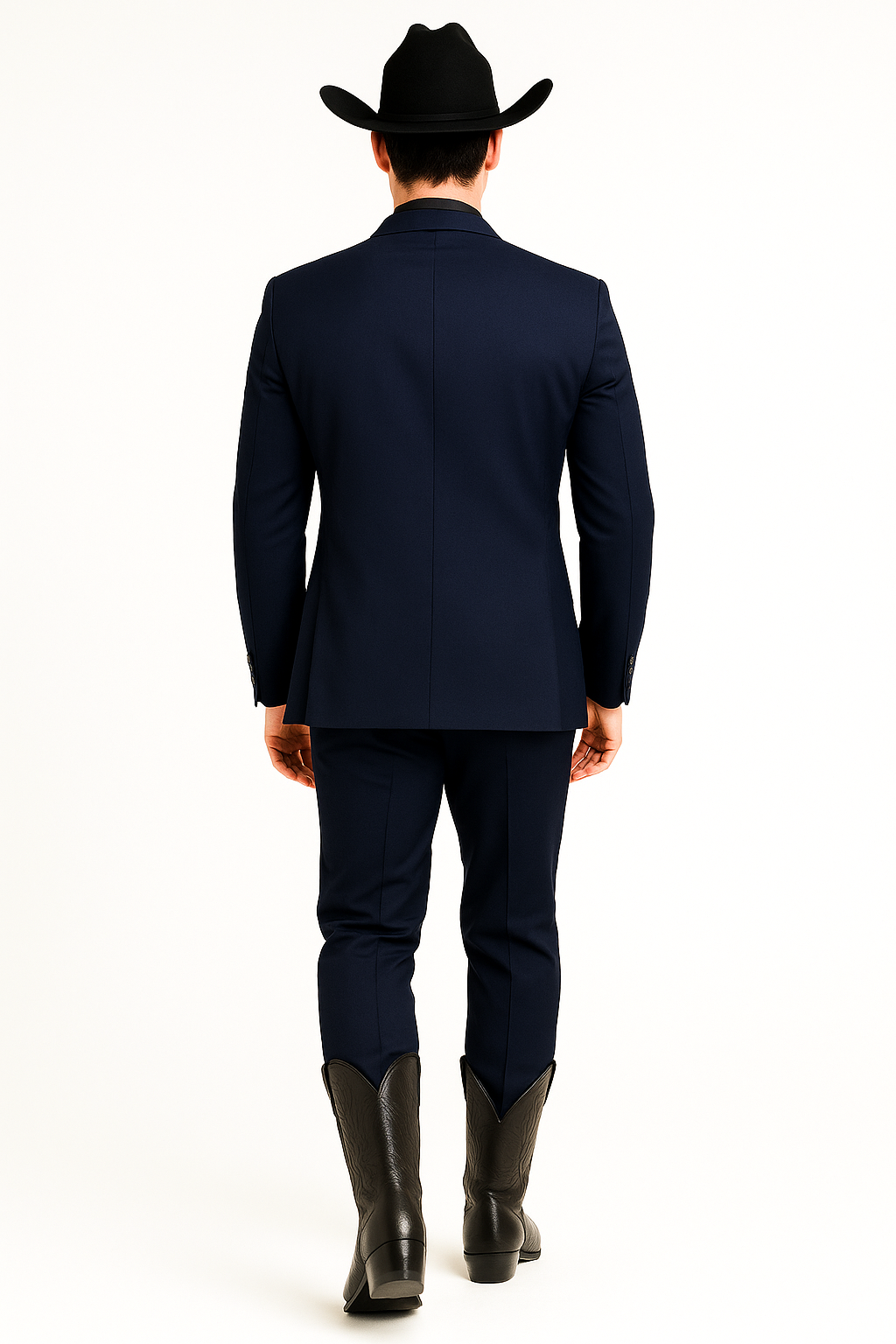 Men 2 Button Trim Cowboy in Navy Cowboy Suit - Country Wedding Suits