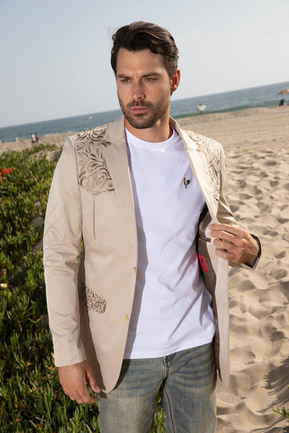 Men’s Embroidery Blazer – Fashion Designer Dress Jacket for Formal and Party Wear