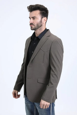 Mens Dark Brown Western Blazer – Cowboy Formal Suit