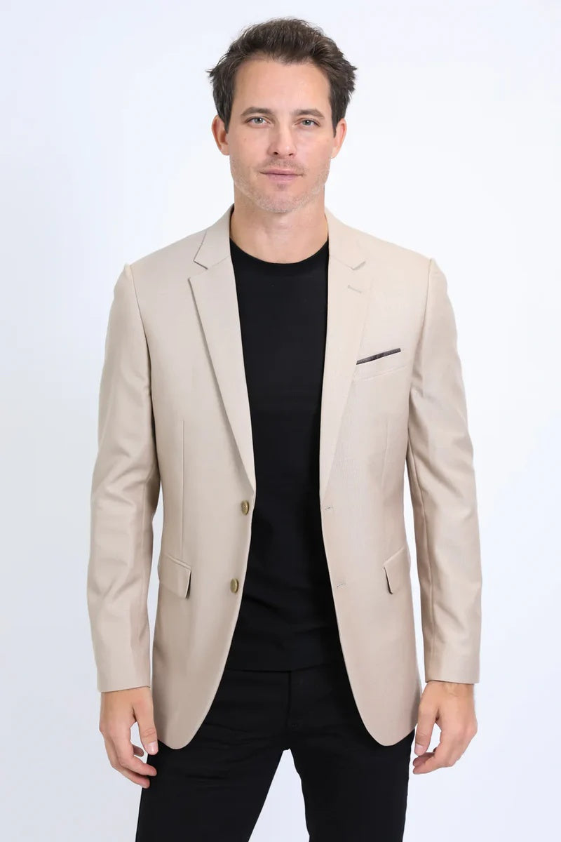 Mens Khaki Western Suit Blazer – Modern Fit Cowboy Tuxedo Style Western Blazer