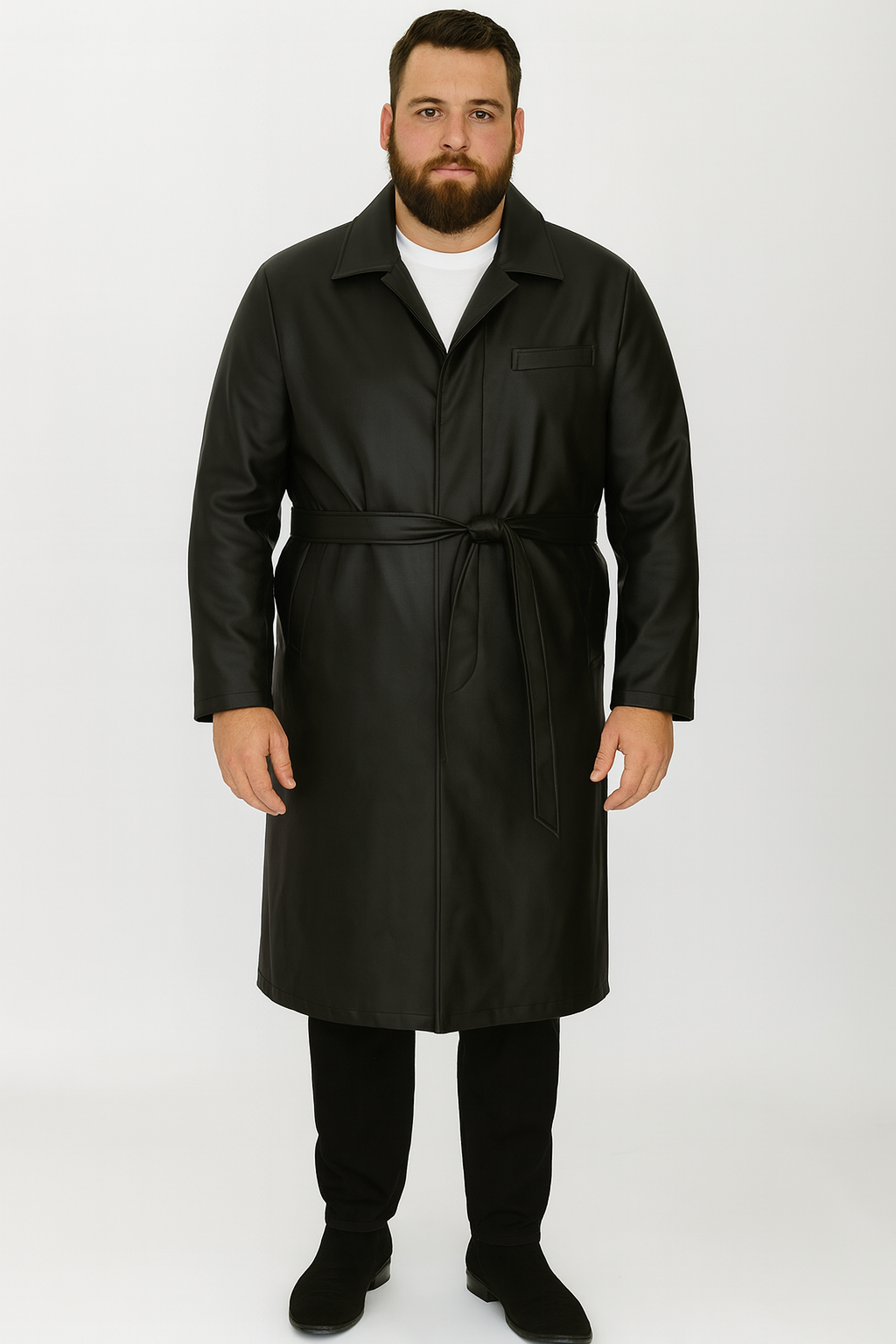 men-s-black-pu-belted-trench-coat