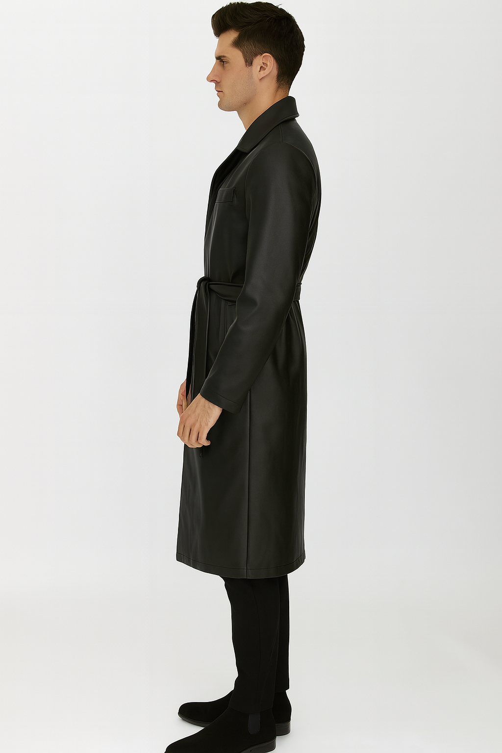 men-s-black-pu-belted-trench-coat