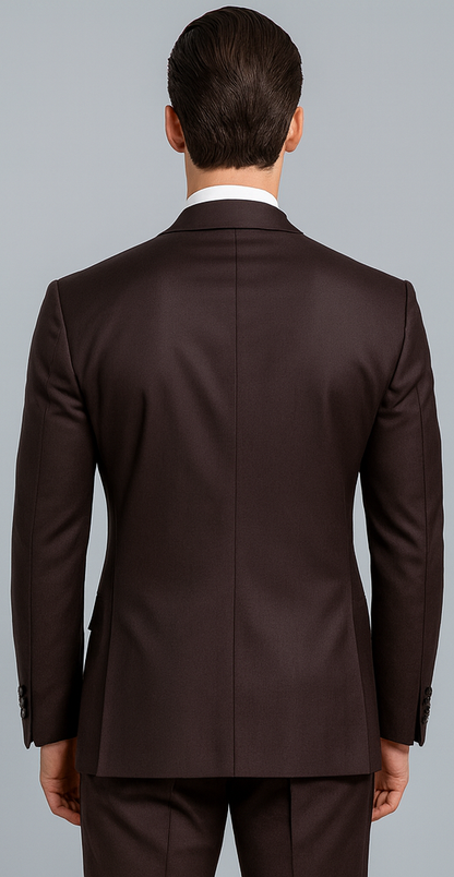 Men's Brown Western Slim Fit Cowboy Tuxedo Suit with 1-Button Front Closure and Peak Lapel  Wide Lapel Western Formal Suit - Traje Para Hombre