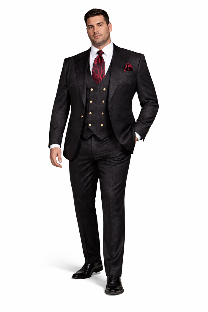 Men??s Formal 3-Piece Suit ?? Rossi Man Bond Slim Fit in Black | RM1751