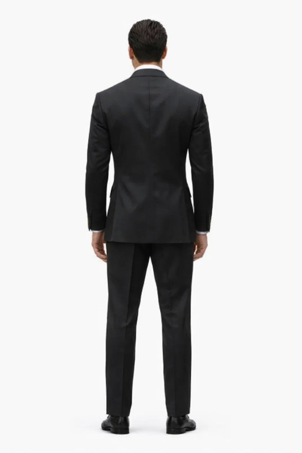 Mens Premium Black Double Breasted Poplin Classic Suit