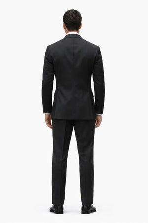 Mens Premium Black Double Breasted Poplin Classic Suit