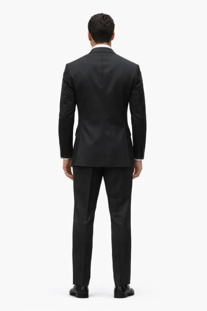 Men's Premium Black Double Breasted Poplin Classic Suit