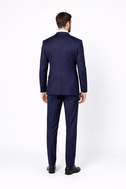 Men??s Slim Fit 100% Wool Suit by Rossiman Rossi ?? Peak Lapel Jacket & Plum Tapered Pants