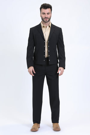 Men’s Western Black Formal Suit – Classic Tailored Cowboy Look