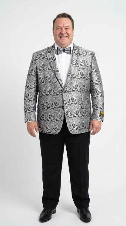 men’s silver prom blazer