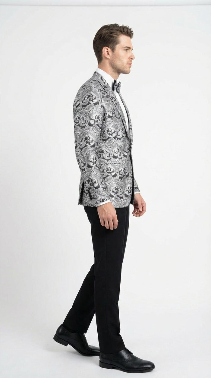 men’s silver prom blazer