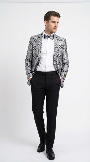 men’s silver prom blazer