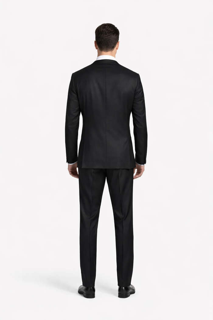 Mens 1 Button Contrast Shawl Tuxedo in Black & White