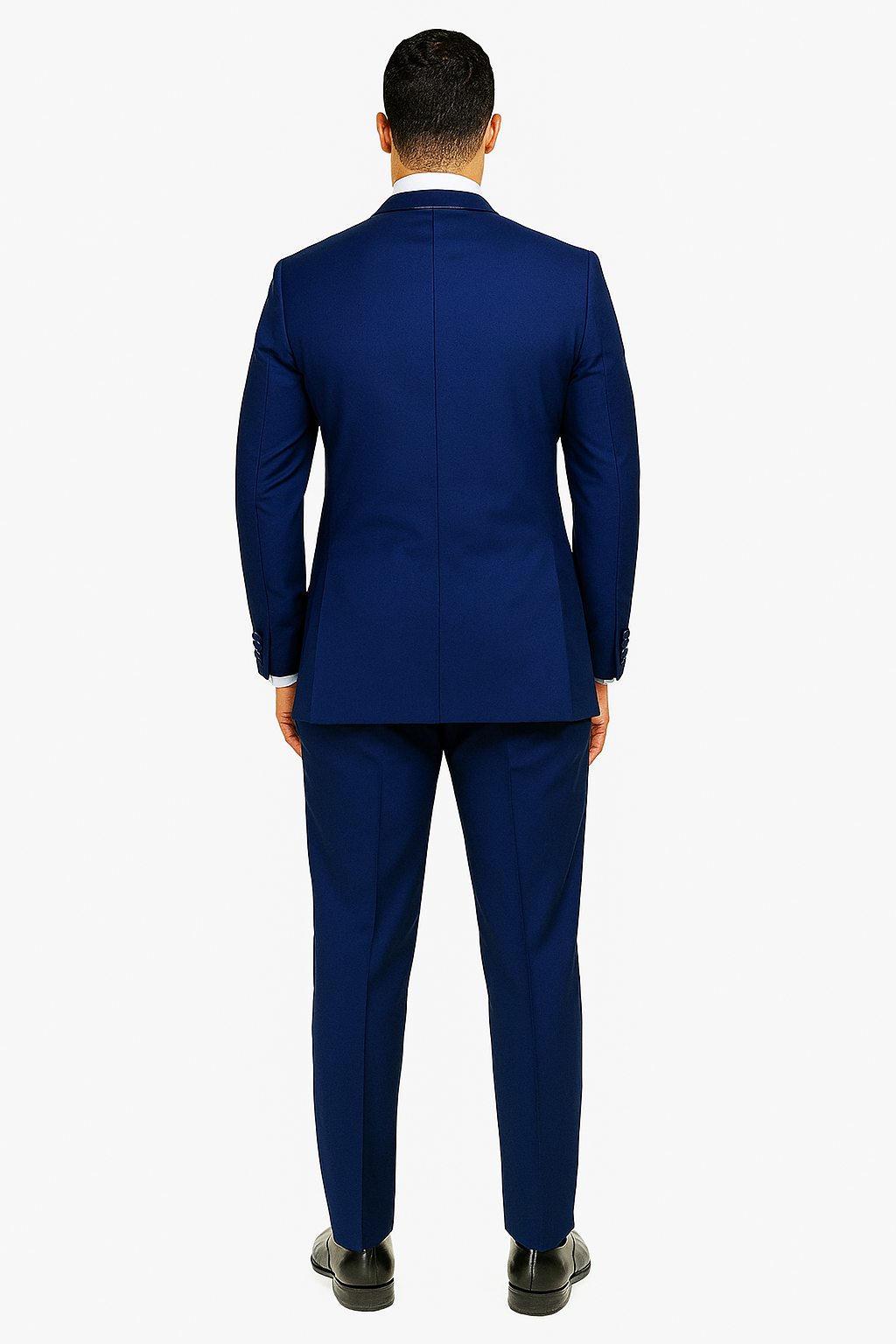 Mens 1 Button Shawl Lapel Vested Wool Wedding - Prom Tuxedo in Bright Sapphire Blue - Mens Slim Fitted Tuxedo