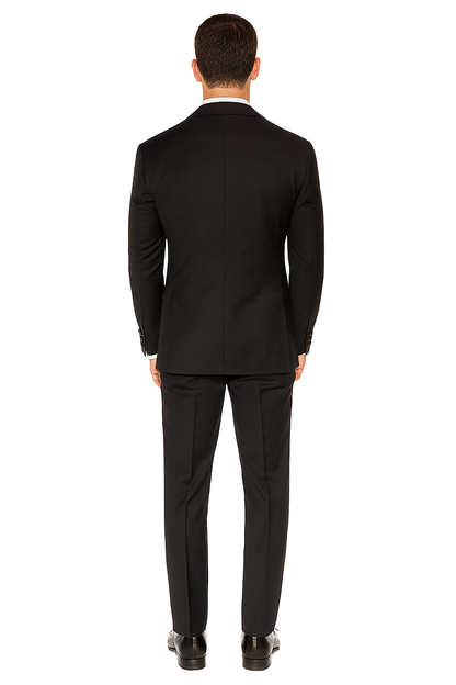 Mens 1 Button Slim Fit Shawl Tuxedo in Black - Mens Slim Fitted Tuxedo