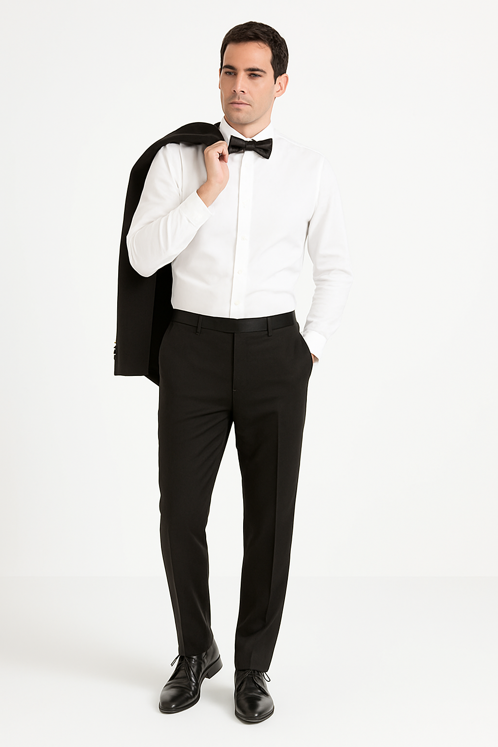 Mens 1 Button Slim Fit Shawl Tuxedo in Black - Mens Slim Fitted Tuxedo