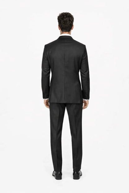 Mens 1 Button Slim Fit Shawl Tuxedo in Black - Mens Slim Fitted Tuxedo