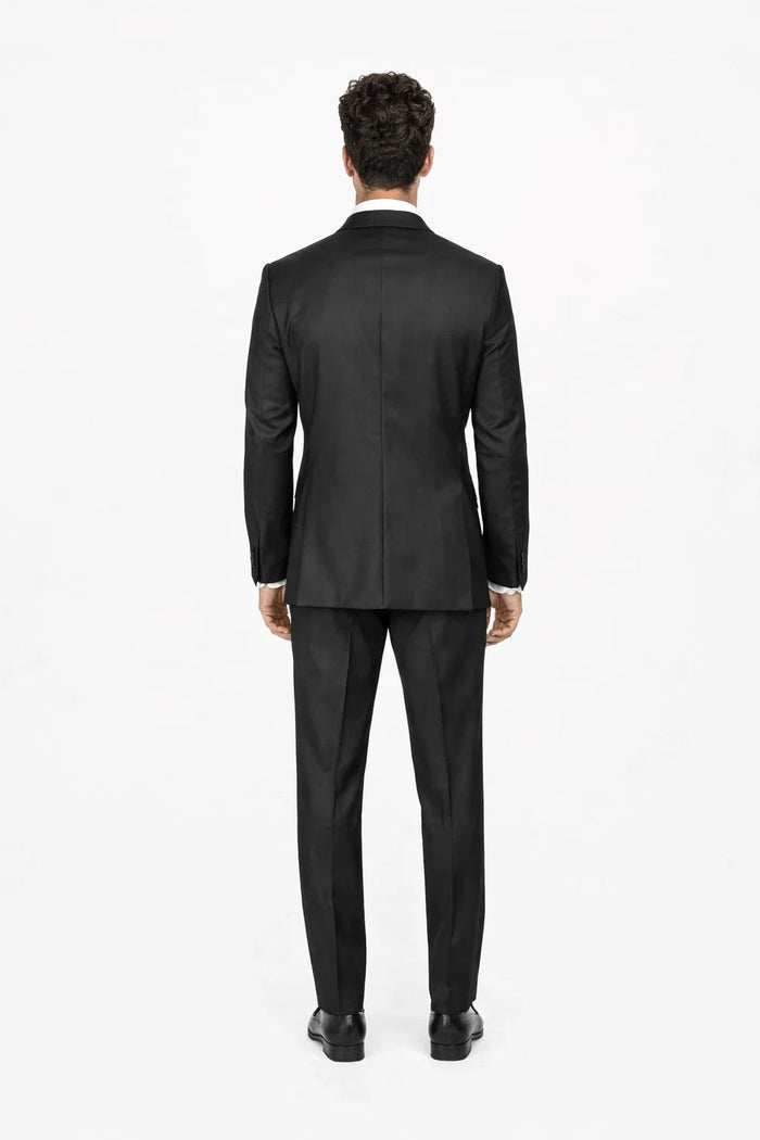 Mens 1 Button Slim Fit Shawl Tuxedo in Black - Mens Slim Fitted Tuxedo