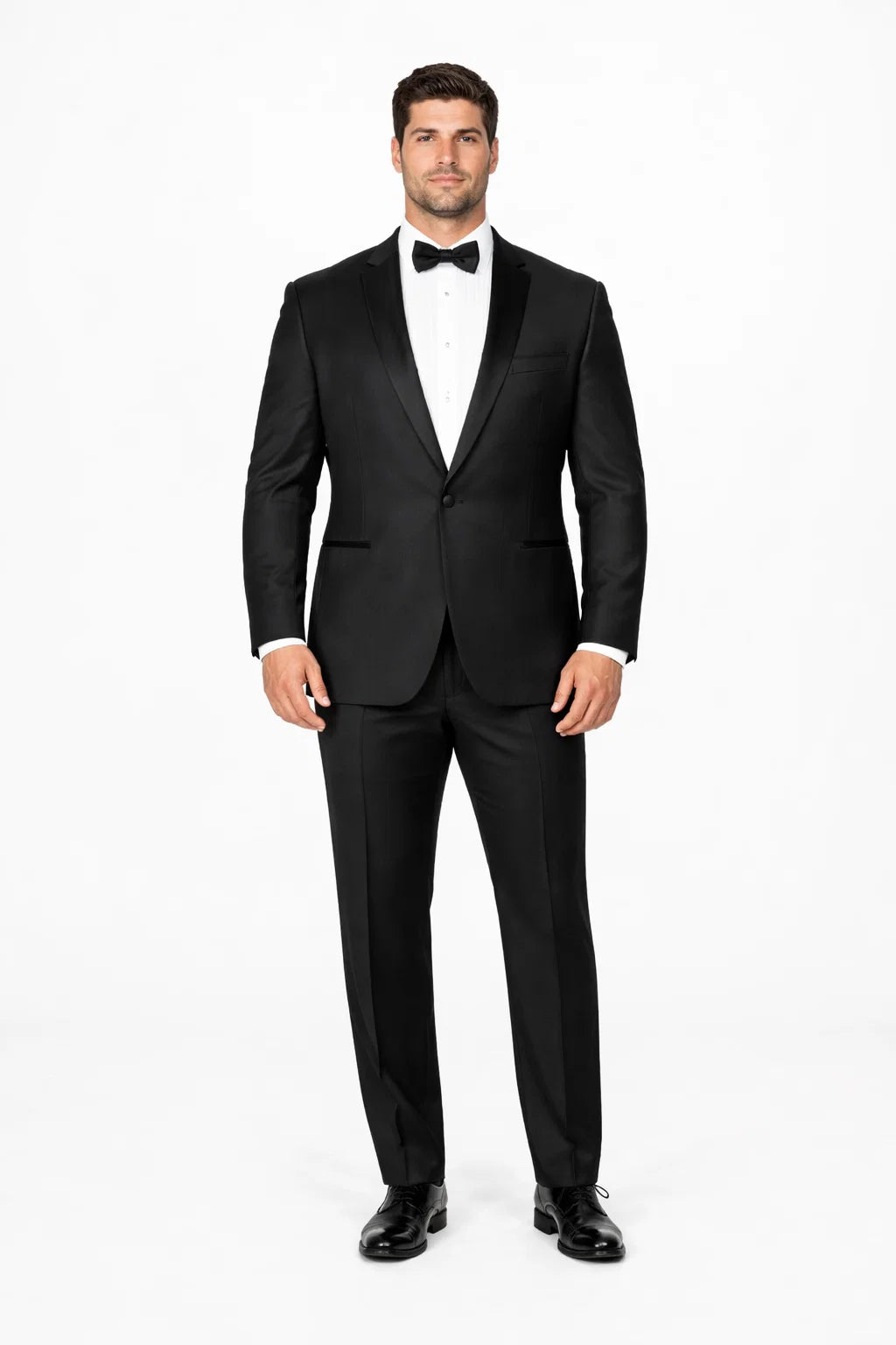 Mens 1 Button Slim Fit Shawl Tuxedo in Black - Mens Slim Fitted Tuxedo