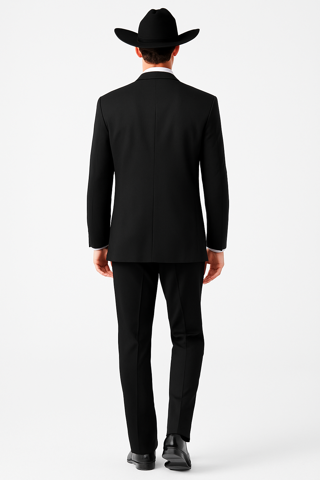 Mens 1 Button Western Cowboy Wedding Tuxedo Black