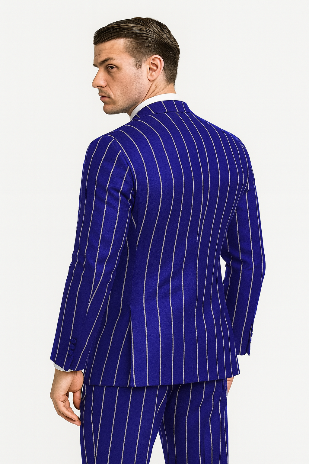 Mens 2 Button Gangster Burgundy/Royal/Purple Suit