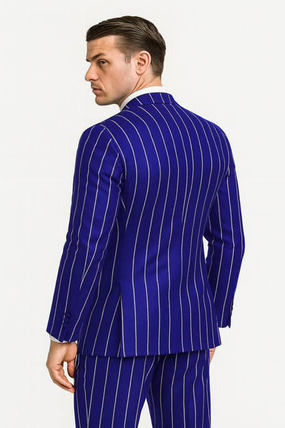 Mens 2 Button Gangster Burgundy/Royal/Purple Suit