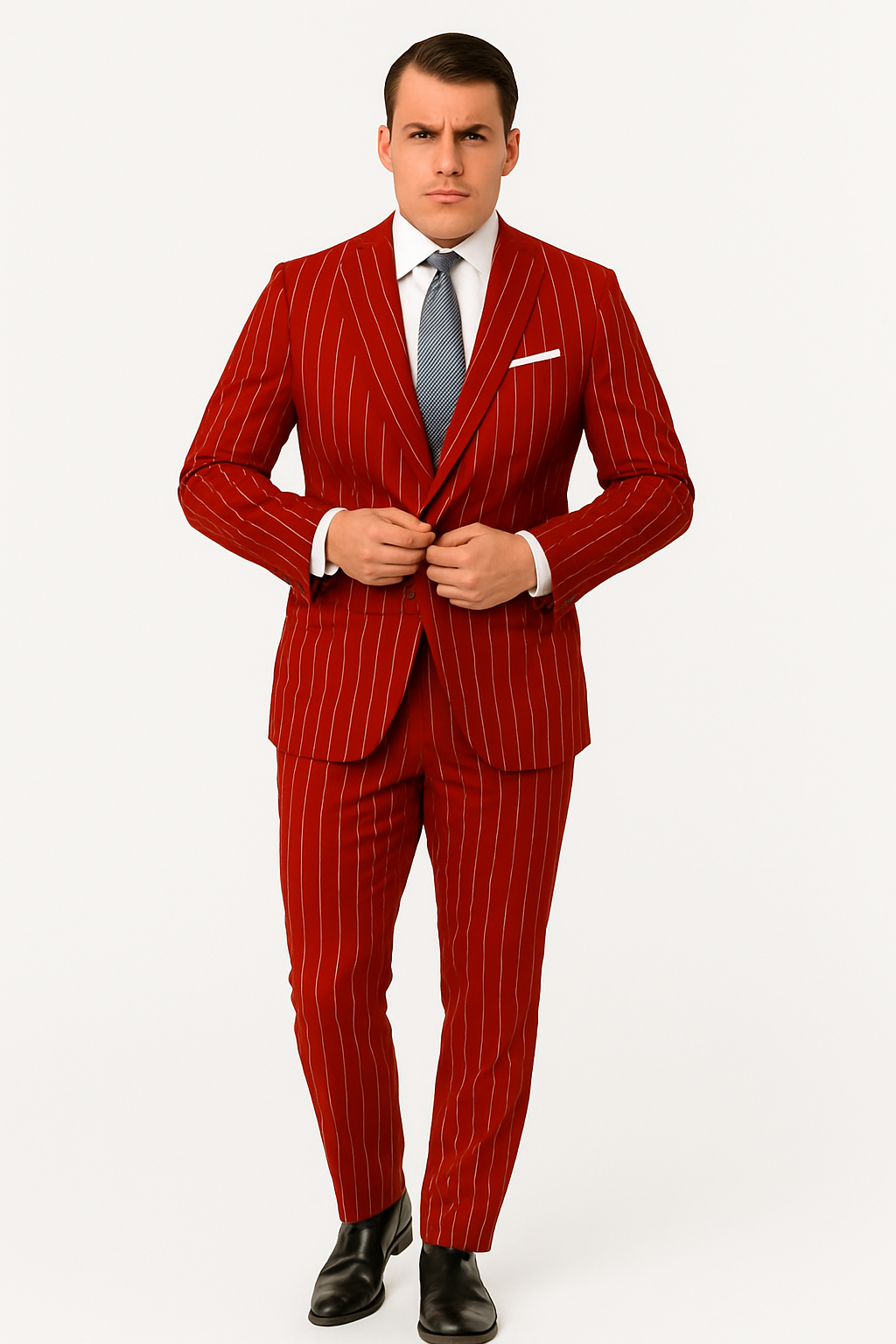Mens 2 Button Gangster Red