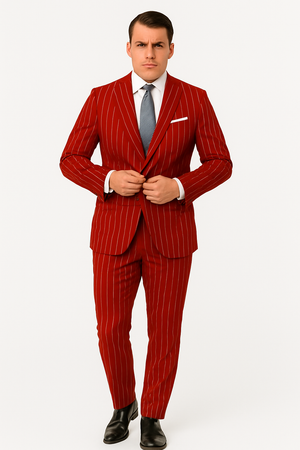 Mens 2 Button Gangster Red