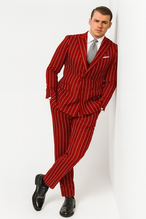 Mens 2 Button Gangster Red