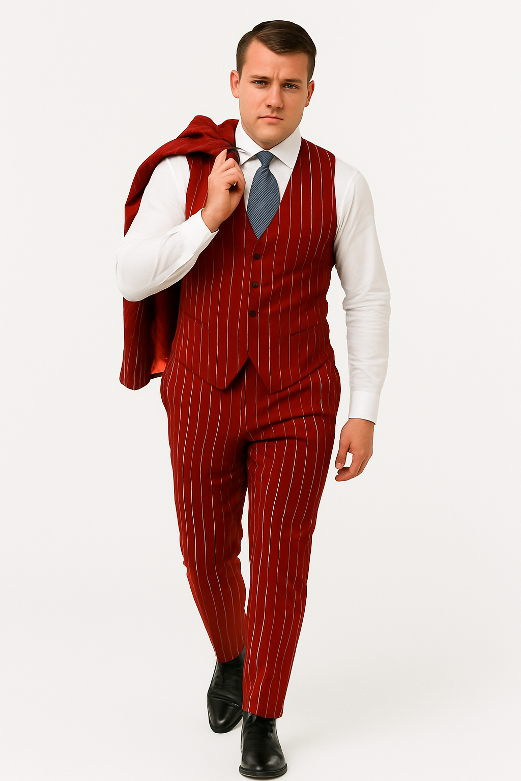 Mens 2 Button Gangster Red