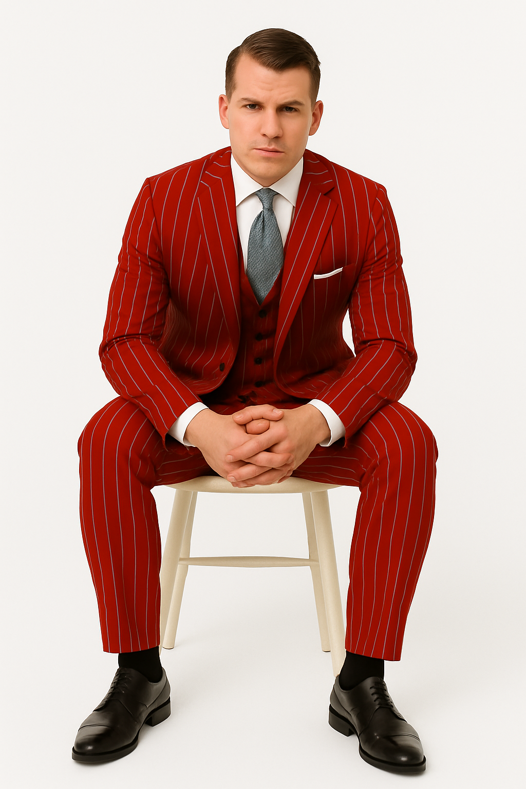 Mens 2 Button Gangster Red