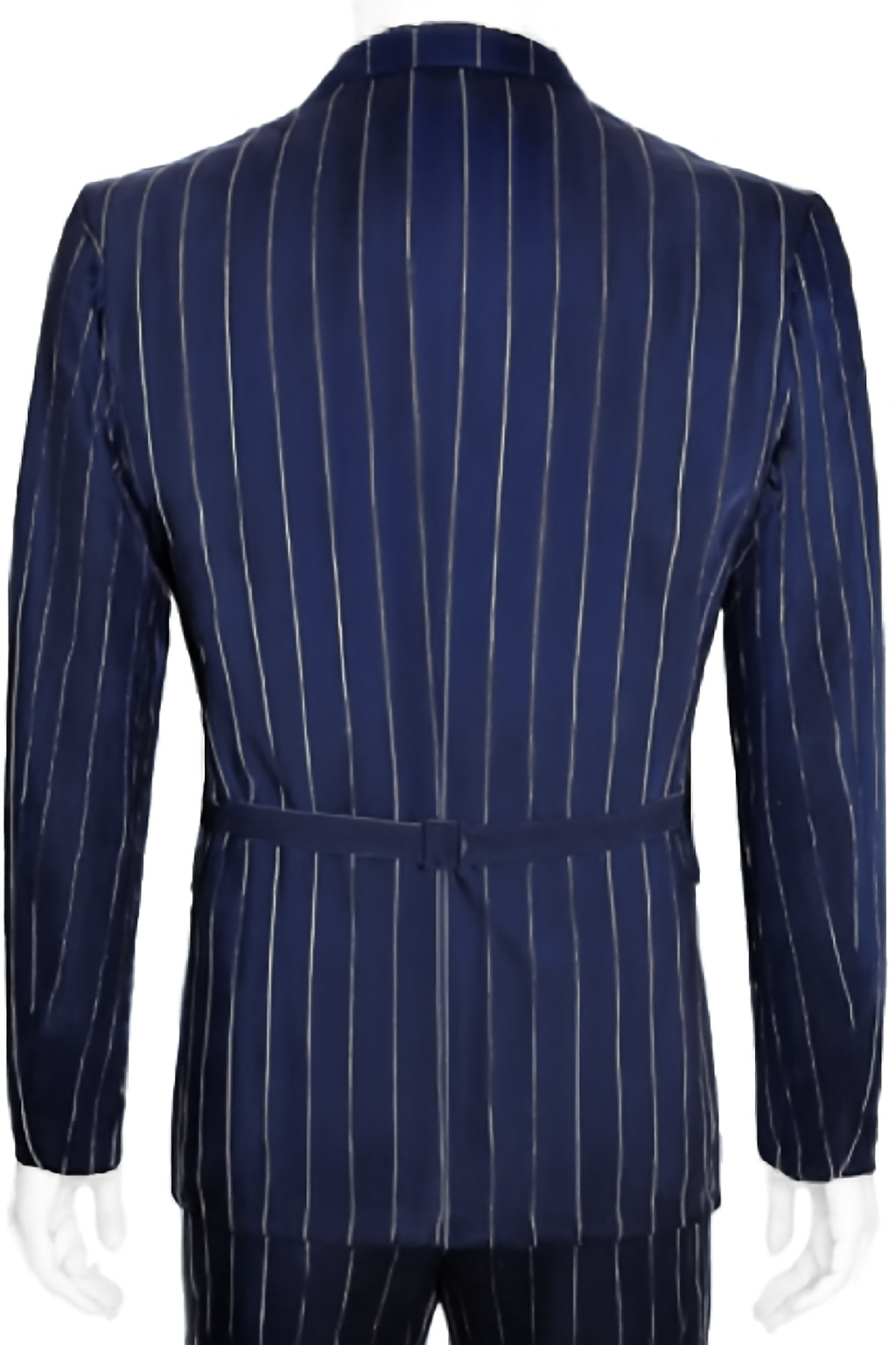 Mens 2 Button Gangster Pinstripe Suit in Dark Navy