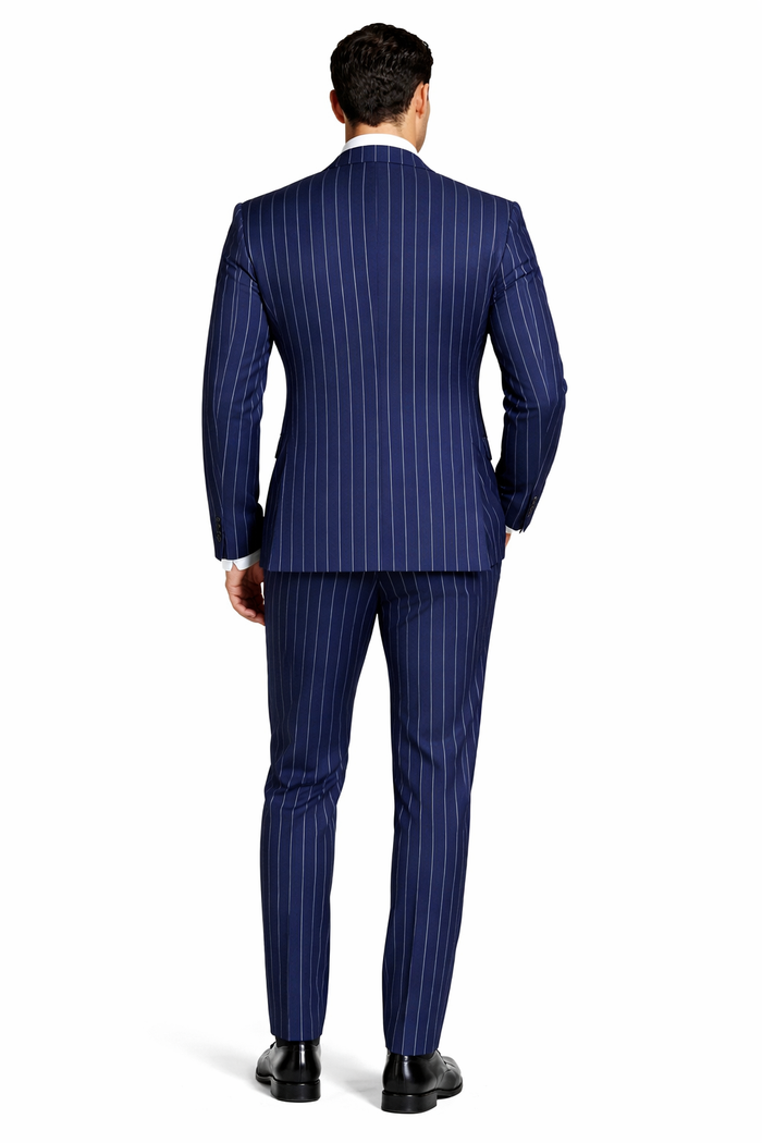 Mens 2 Button Gangster Pinstripe Suit in / NAVY ONLY