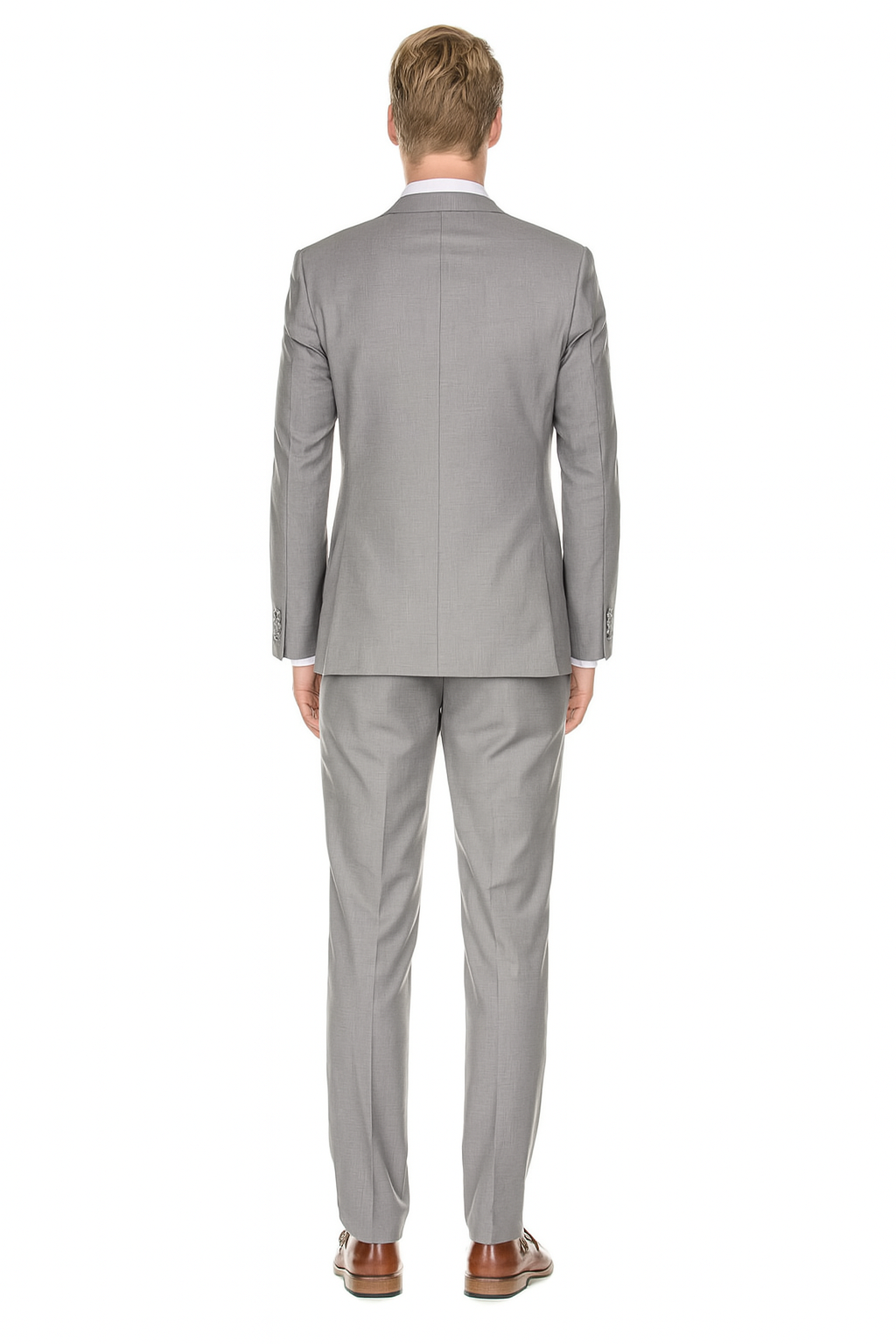 Mens 2 Button Modern Fit Suit Light Grey