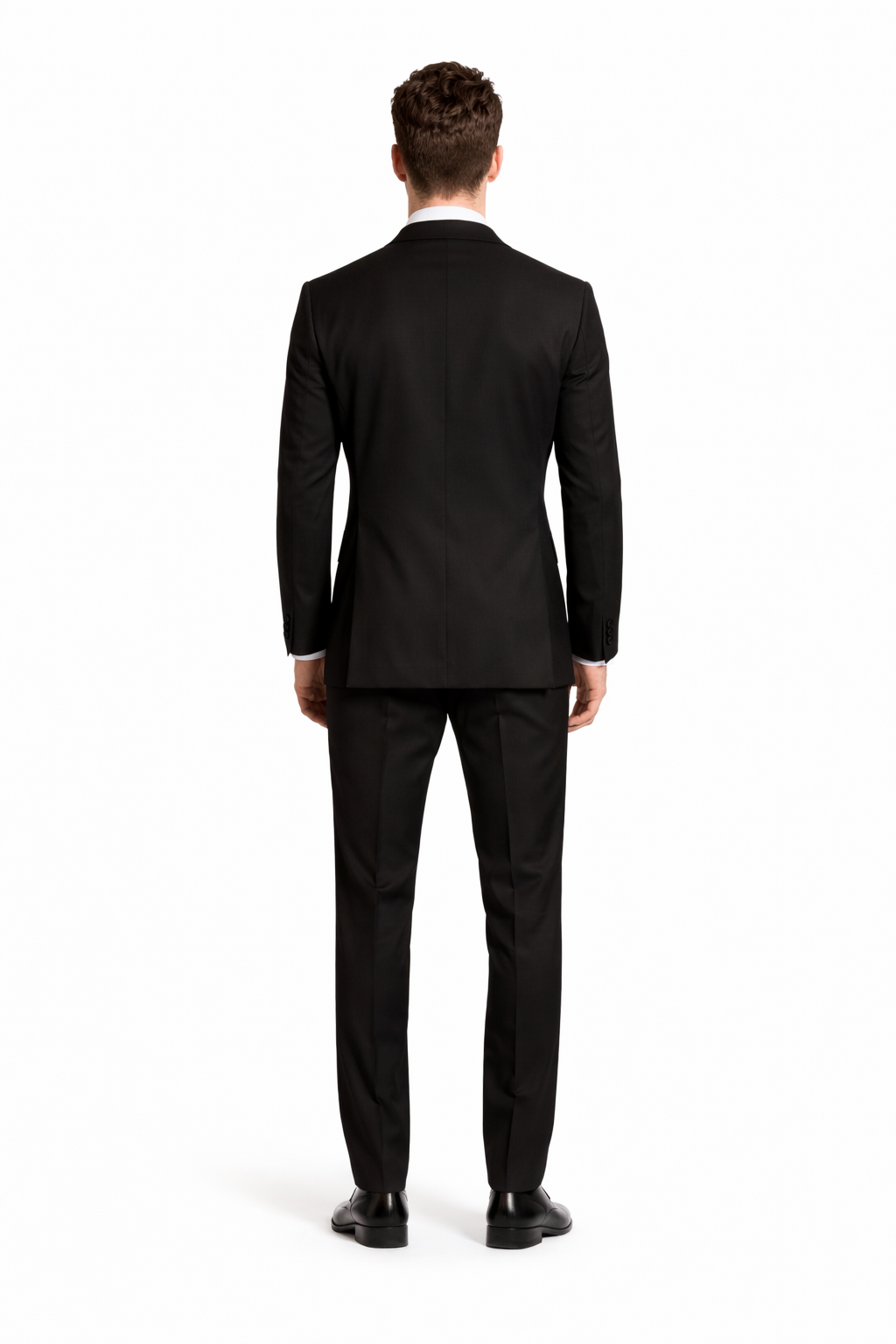 Mens 2 Button Slim Fit Notch Tuxedo in Black - Mens Slim Fitted Tuxedo