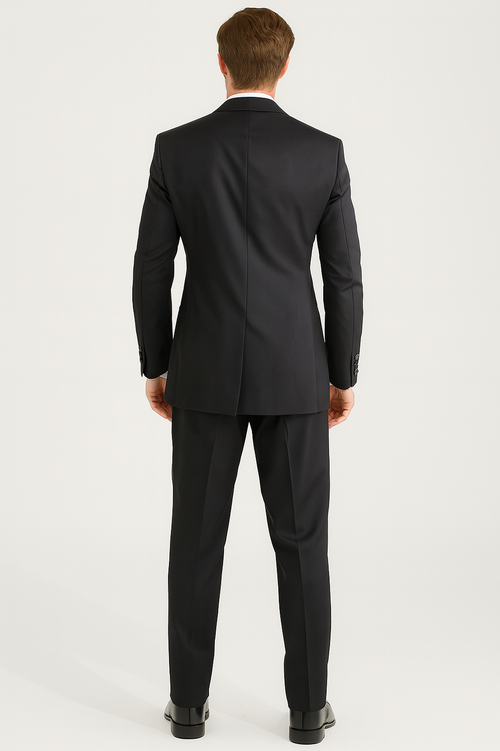 Mens Vested 2 Button Slim Fit Wool Black Tuxedo - Mens Slim Fitted Tuxedo