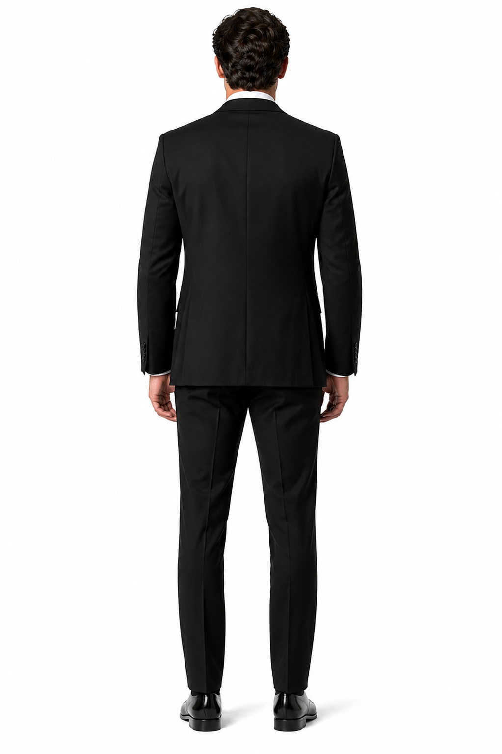 Mens 2 Button Western Cowboy Tuxedo in Black - No Steen Lapel