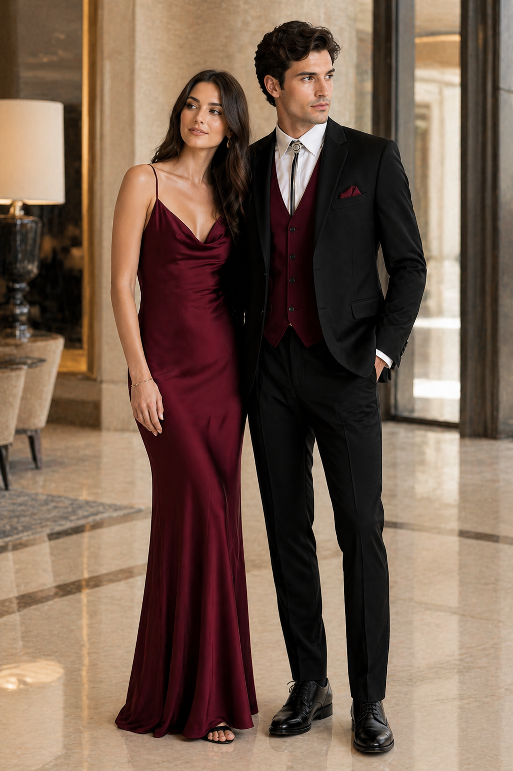 Mens 2 Button Western Cowboy Tuxedo in Black - No Steen Lapel