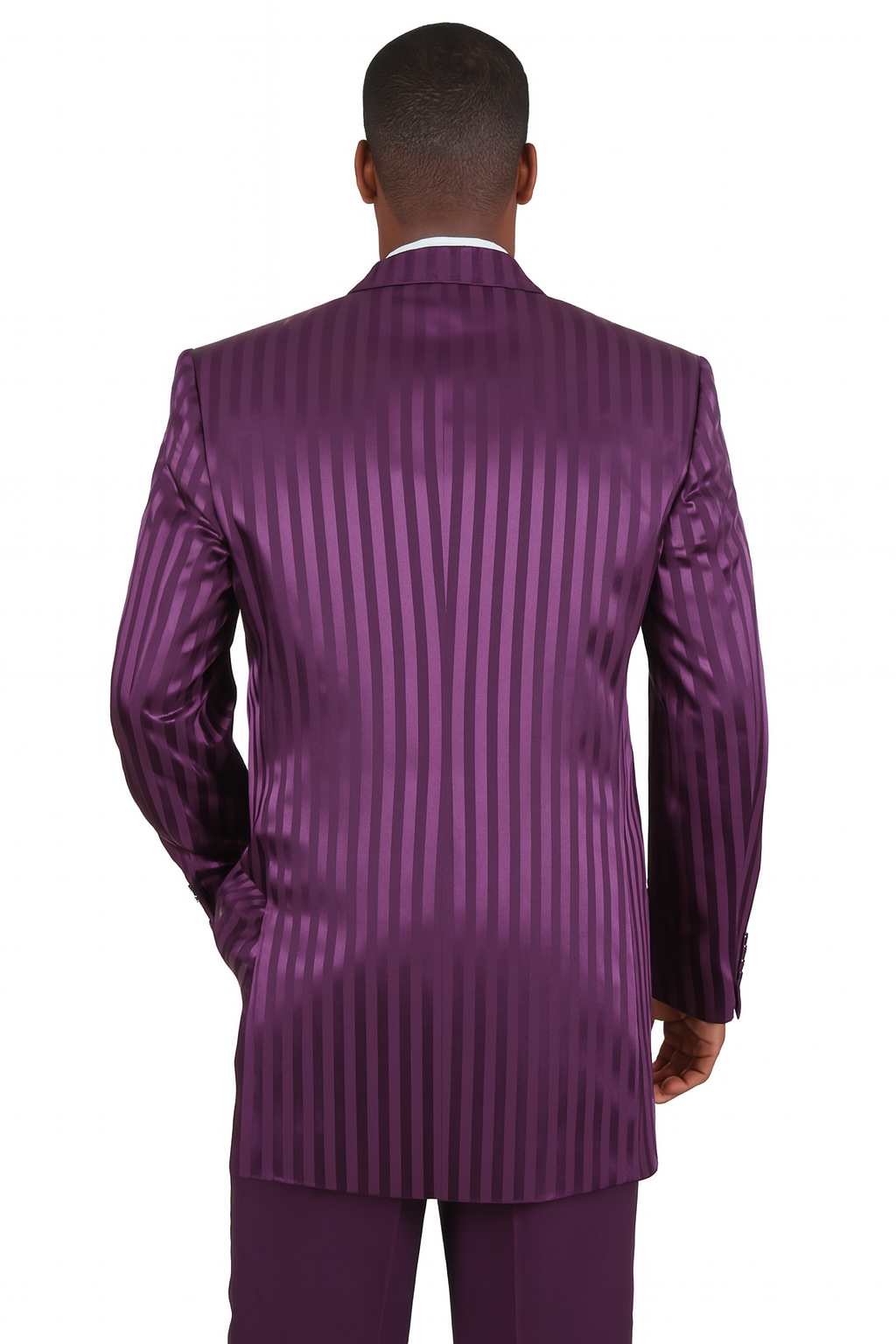 Mens 3 Button Ton on Ton Stripe Fashion Suit