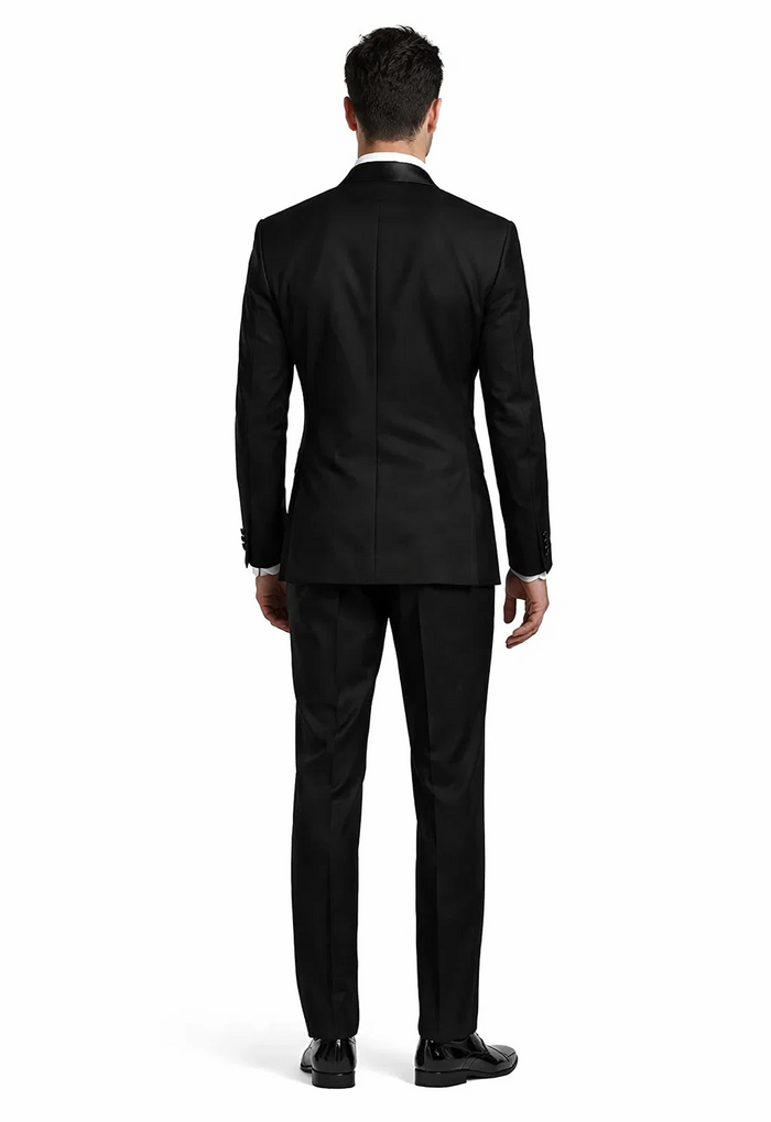 Men's 3pc Vested Black Tuxedo