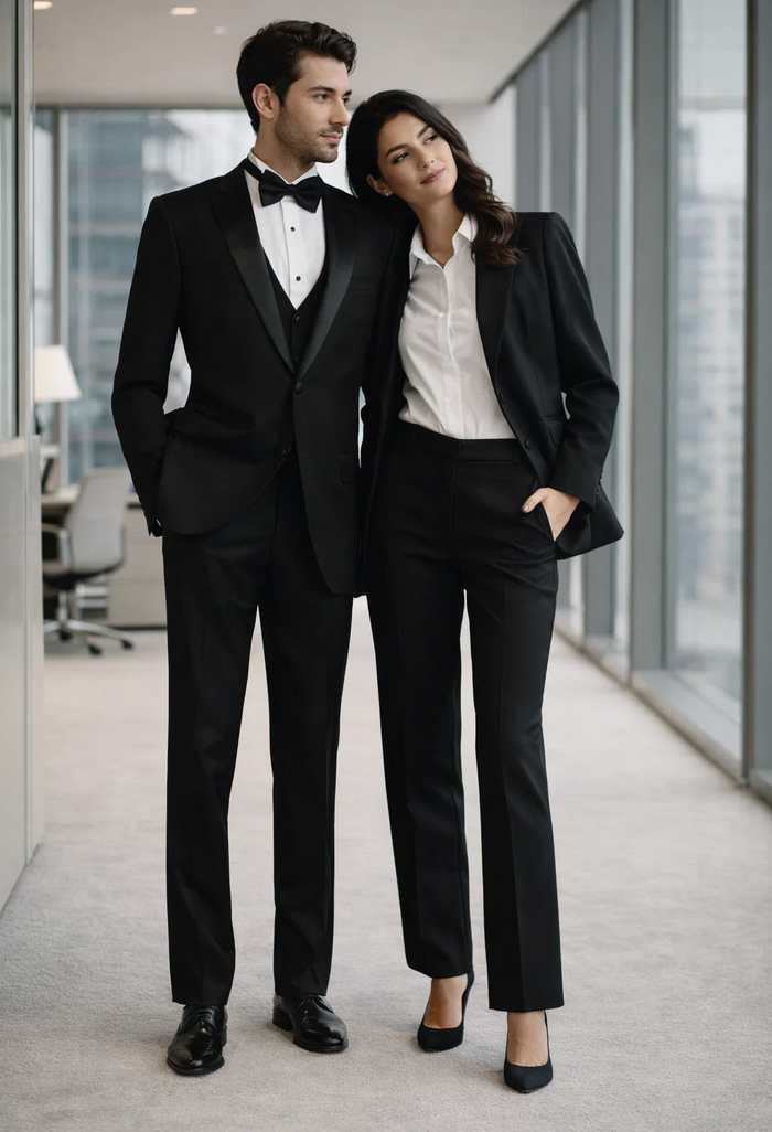 Men's 3pc Vested Black Tuxedo