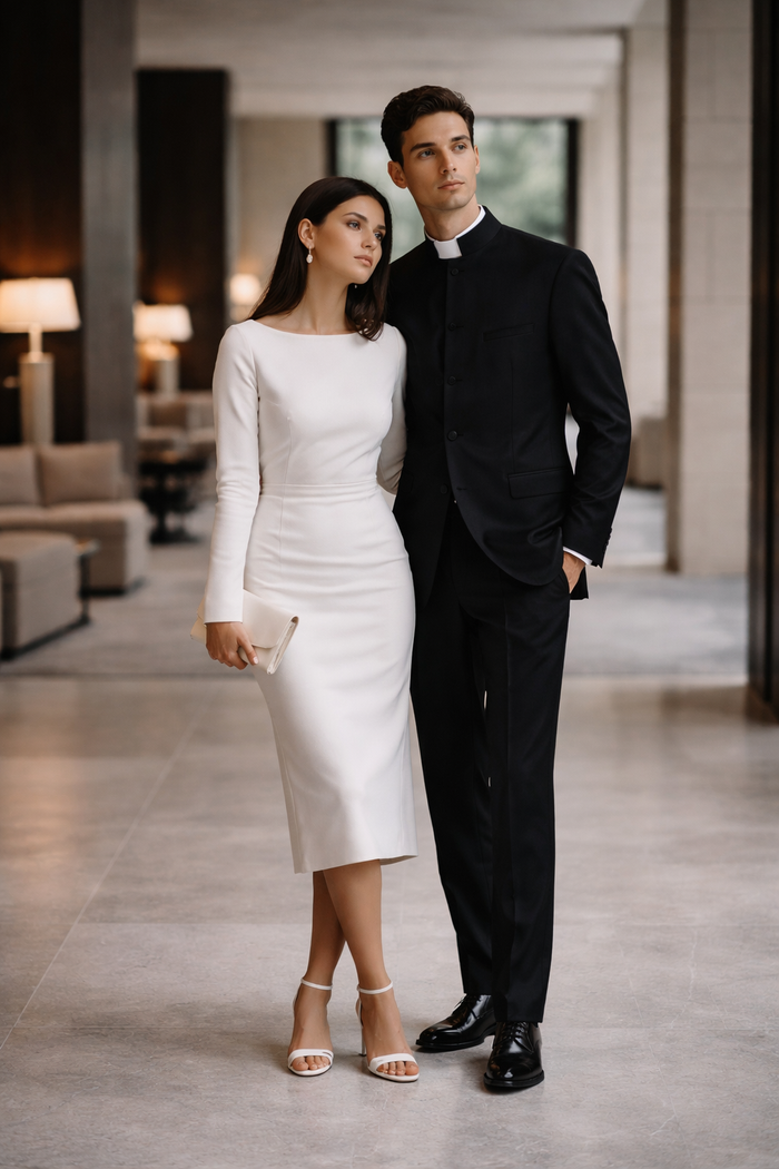 Mens 5 Button Mandarin Collar Tuxedo Suit in Black
