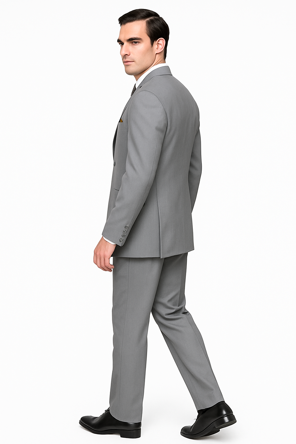 Mens 6 Button Double Breasted Vest Grey Suit