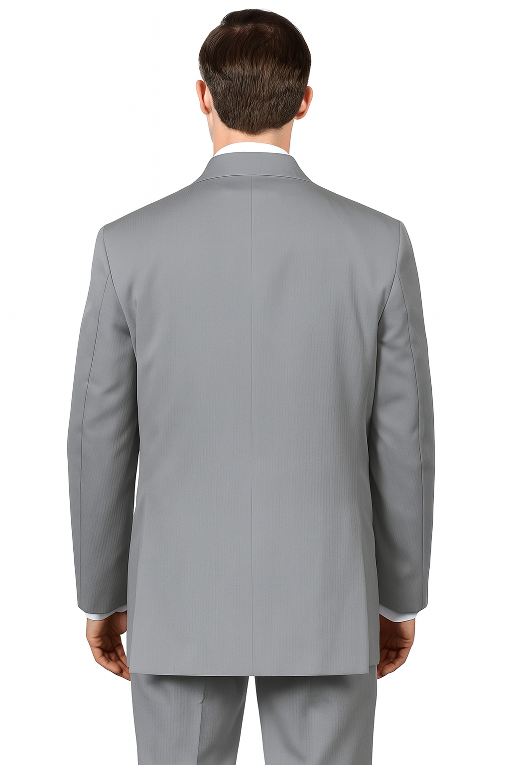Mens 6 Button Double Breasted Vest Grey Suit